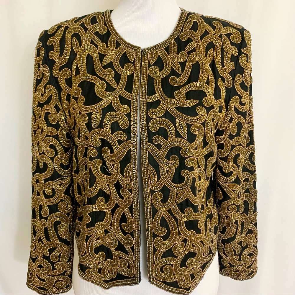 Baldanza 100% Silk Heavy Beaded Embroidery Jacket